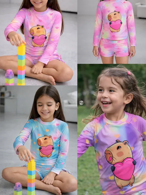 Conjunto Uv infantil natação praia piscina