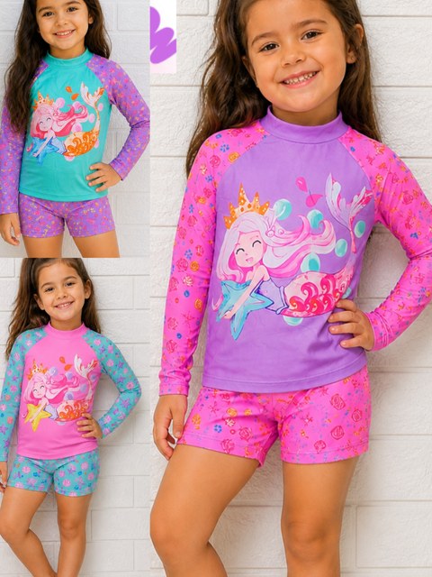 Conjunto Praia Infantil UV 50+ Sereia
