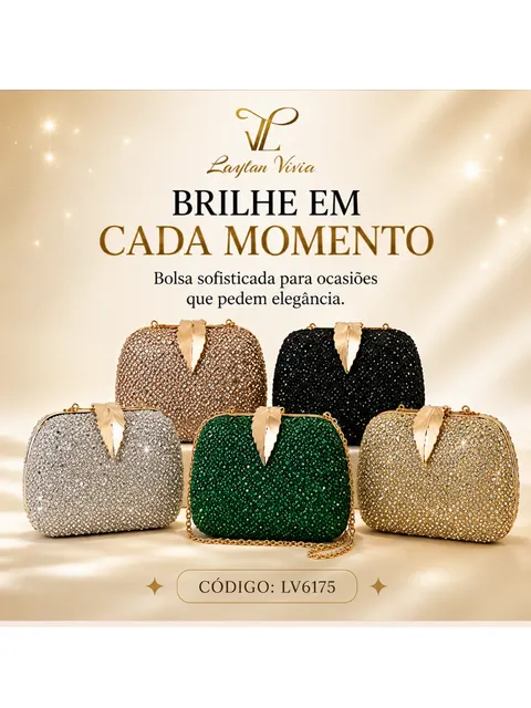 Bolsa Clutch Festa Luxo(LV6175)Feminina Elegante Premium