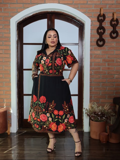 Vestido Camisa com Bolso
