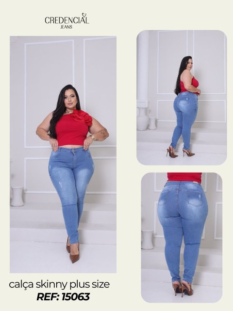 Calça Jeans feminina Skinny Plus size clara