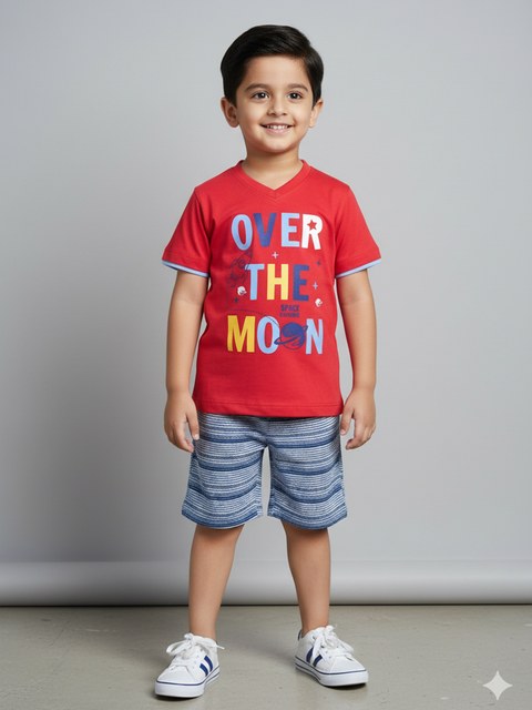 Conjunto Infantil Menino Camiseta Gola V