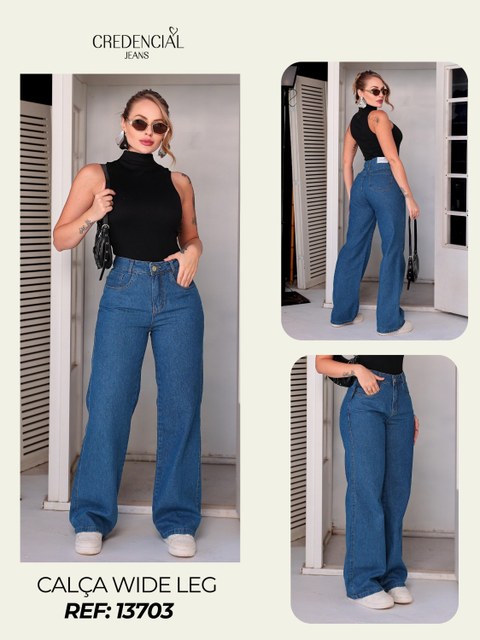 Calça Jeans Wide Leg Jeans Médio