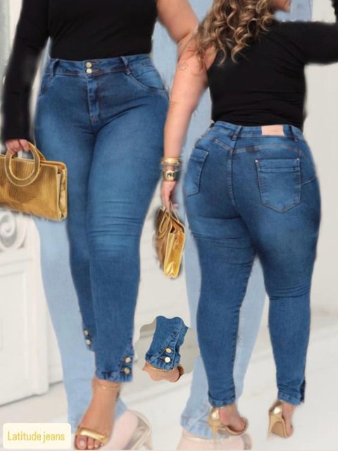 Calça Jeans Skinny Feminina Plus Size
