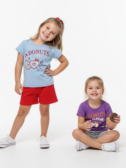 Conjunto Infantil Verão Menina Donuts