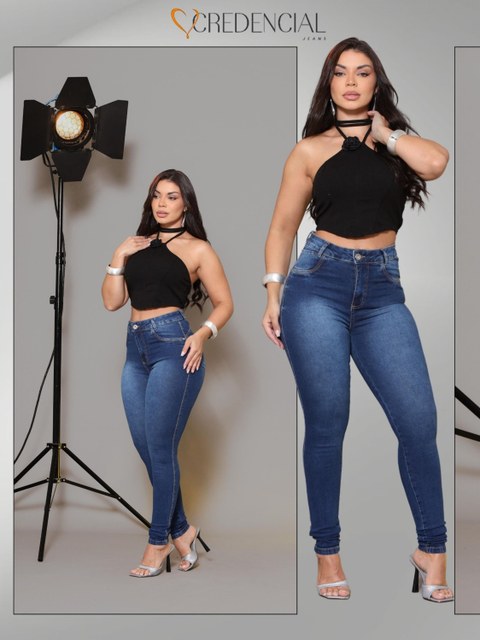 Calça Jeans feminina com lycra Cintura alta