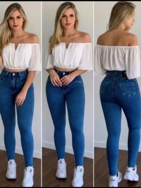 Calça jeans skinny Escura