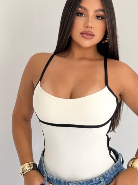 Body bicolor com alças