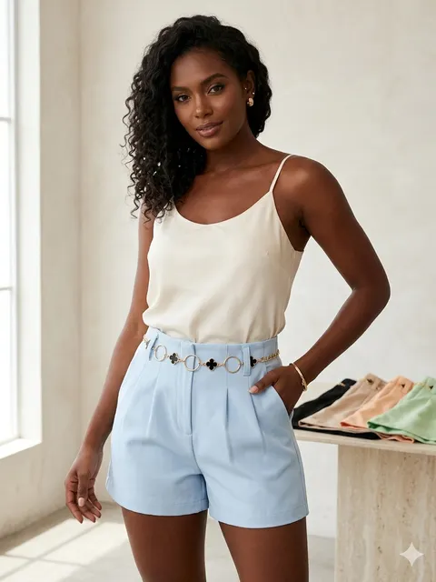 Shorts alfaiataria corrente trevo