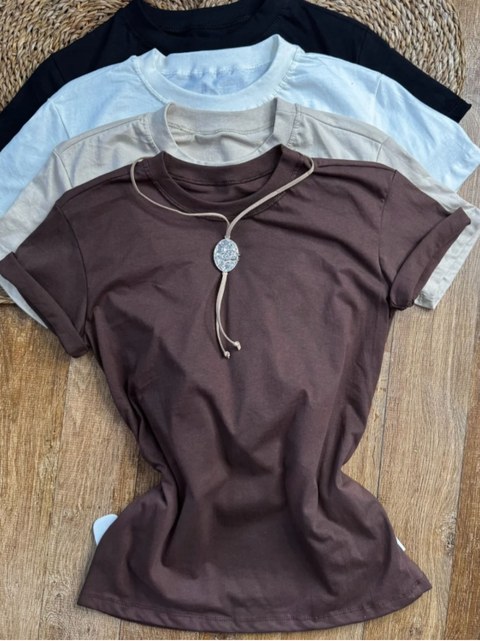 Blusa manga virada em ribaninha