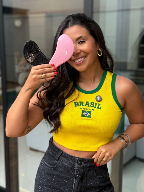 Blusa regata croped ribaninha