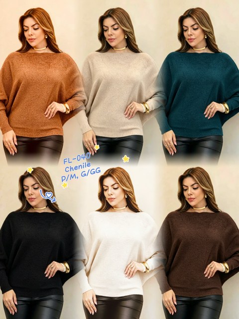 Blusa Morcego de Chenille importado 040