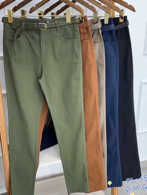 Calça de tenoblque sarja com elástico muito bem 1533