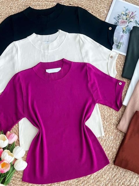 Blusa modal fresquinha manga curta Flora 1123