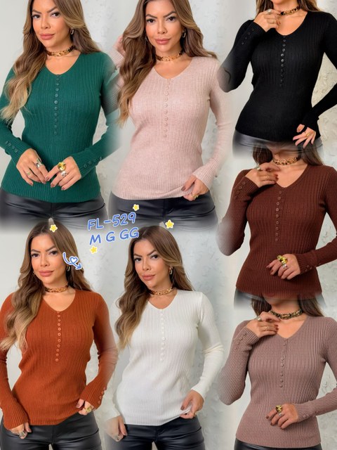 Blusa suéter de modal importado 529