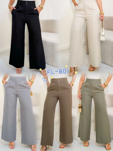 Calça pantalona de alfaiataria importado Flora 801