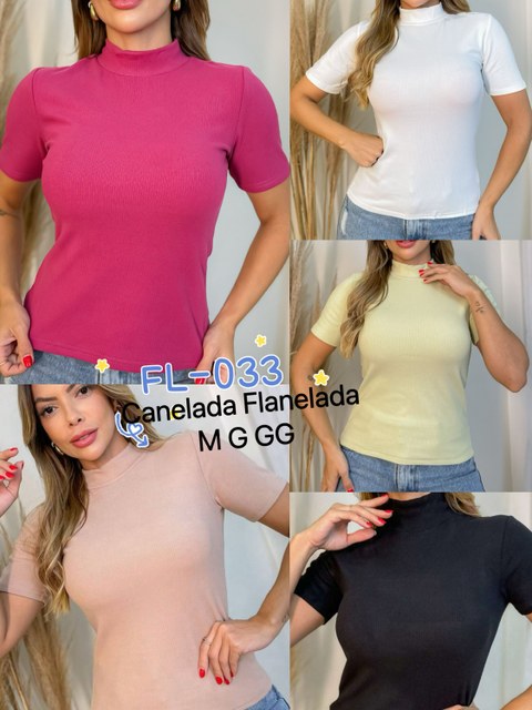 Blusa canelada Flanelada importado Flora 033