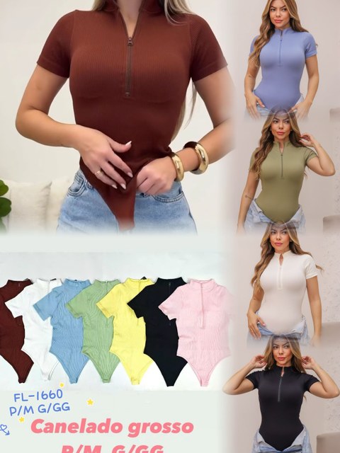 Blusa Body de canelado grosso importado 1660