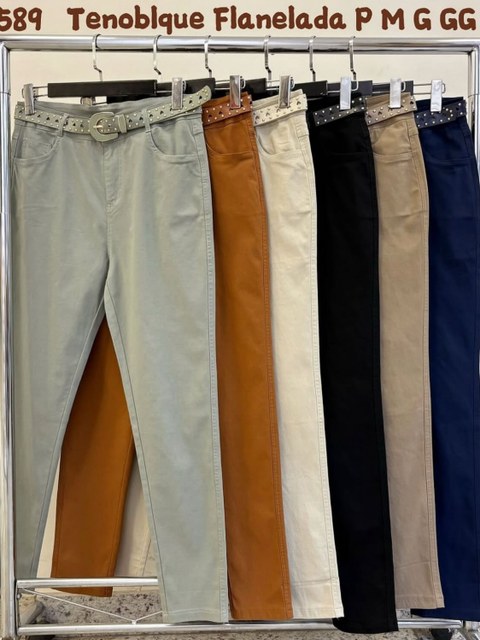 Calça Flanelada de tenoblque sarja com elástico 2589