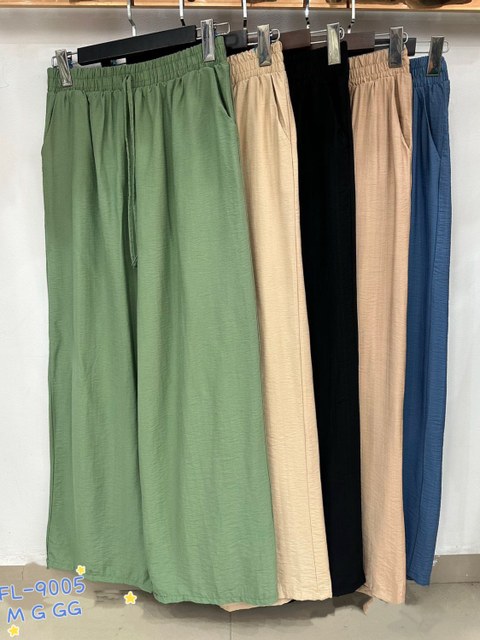 Calça pantalona de viscolinho importado Flora 9005