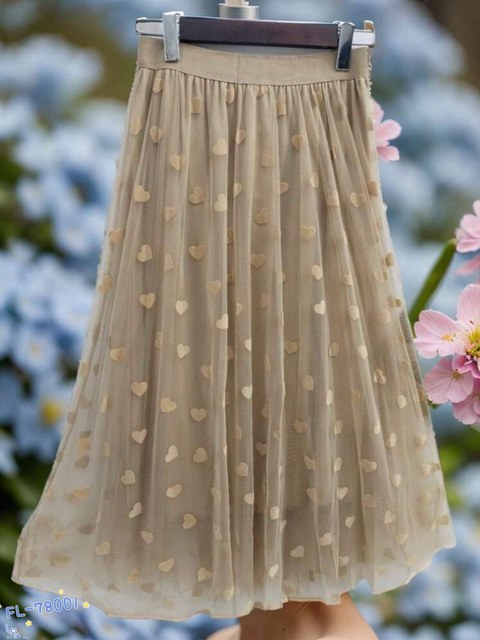Saia tule de coração importado Flora 78001