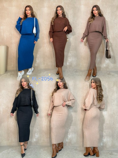 Conjunto modal de lã importado Flora 2056