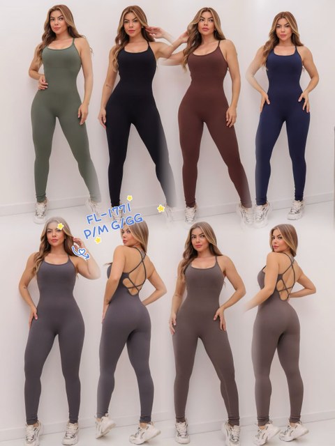 Macacão com bojo removível de canelado grosso 1711