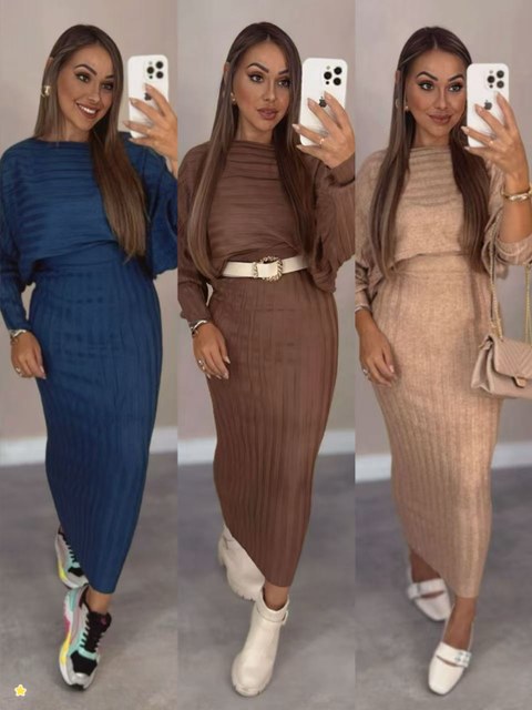 Conjunto sueter modal de lã importado Flora 2056