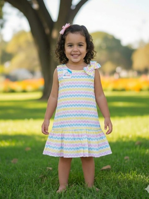 Vestido infantil e juvenil estampado
