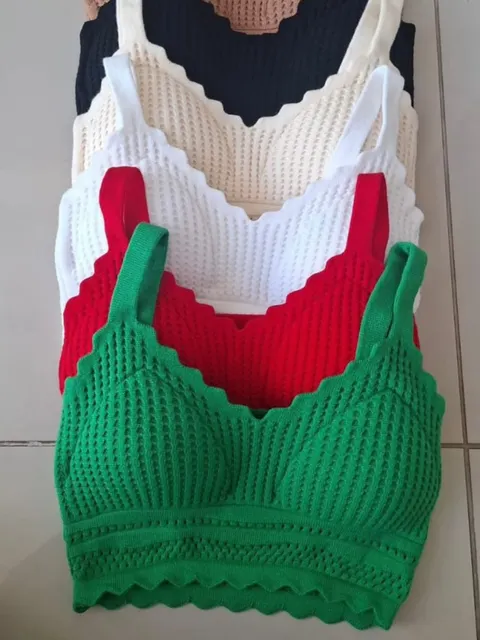 Cropped tricôt modal com bojo