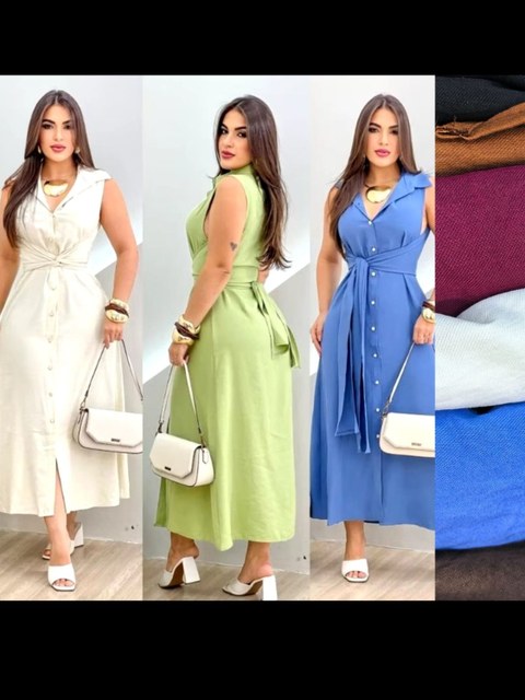 Vestido Camisa Marrant com Faixa na Cintura