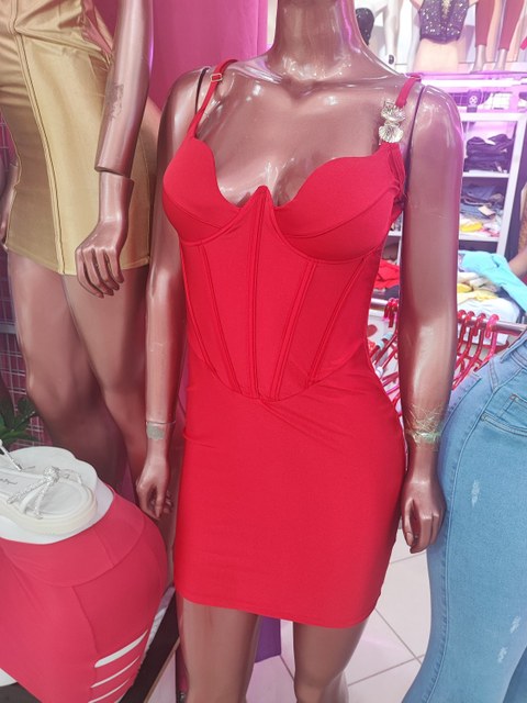 Vestido de alça cetin