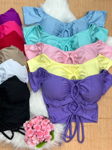 Cropped transado de manguinha