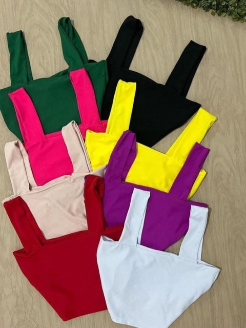 Cropped de alça grossa