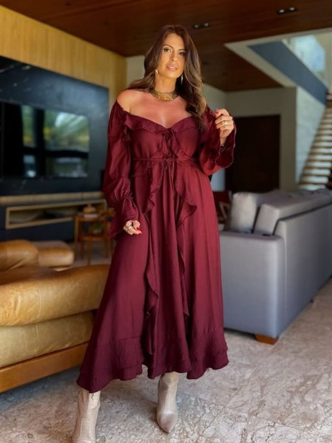 Vestido Longo boho chic tendencia