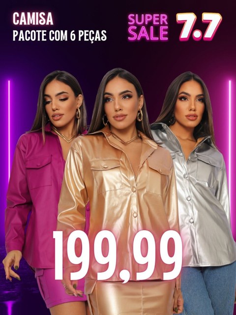 Kit 6 camisas feminina over size blogueira