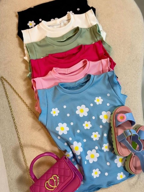Blusa Florzinha Flashoeeskids infantil canelada