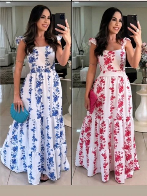 Vestido longo estampas