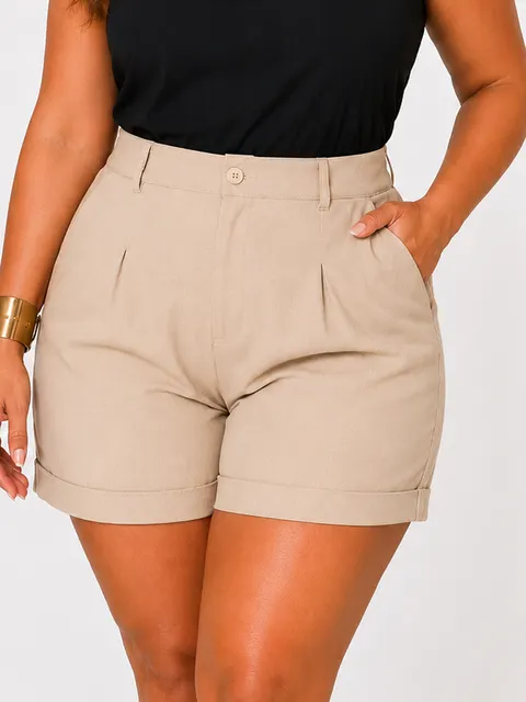 Short Plus Size Plissado C2222