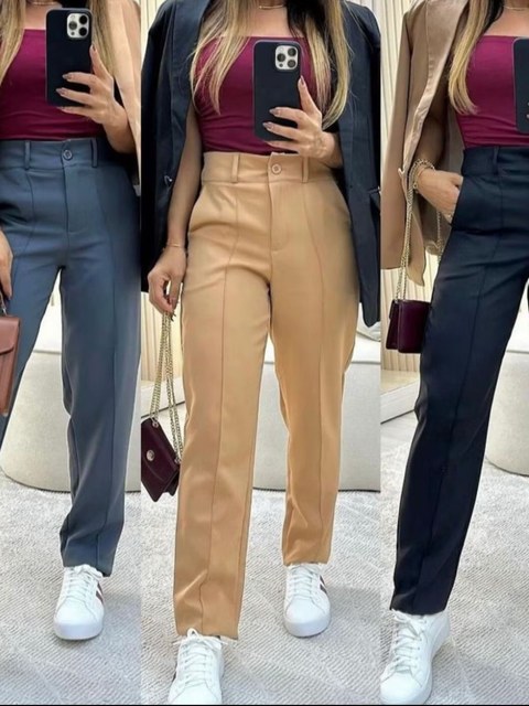 Calça Social Alfaiataria Com Risco 35555