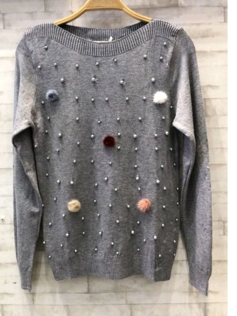 Blusa Tricot Suete Inverno perolas e bolinha pelinho
