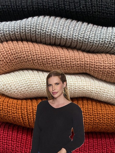 Blusa Tricot Gola v