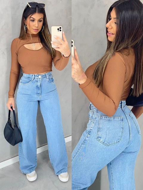 calça wide leg jeans
