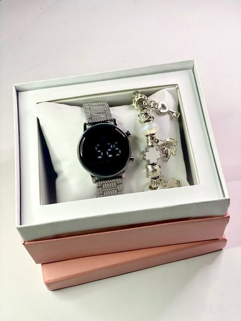 Kit Relogio feminino metal resistente a agua