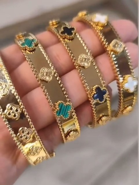 Bracelete Aço Inoxidável Perfeito Trevo Famoso