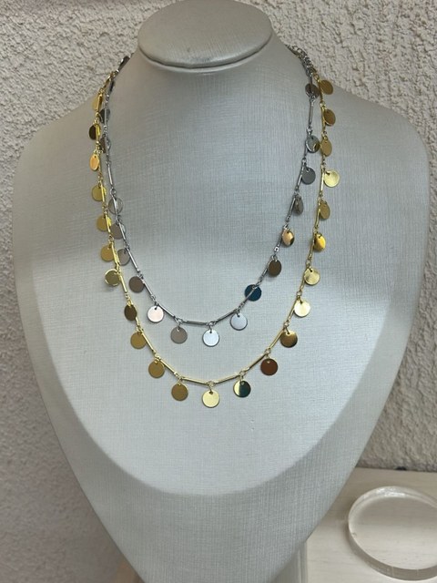 Colar Moedinha Longo Banhado