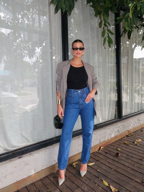 Calça mom 1% lycra 091