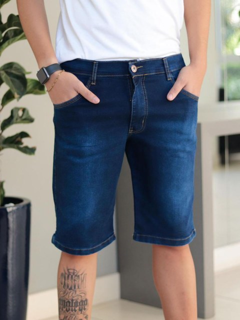 Bermuda Masculina Jeans com Elastano