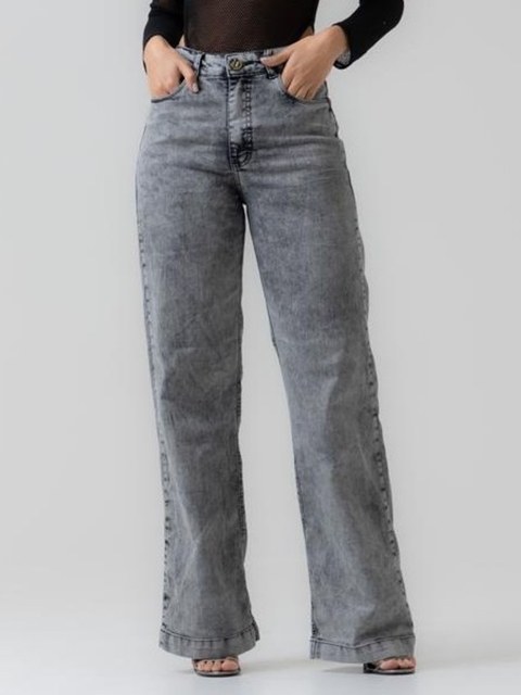 Wide leg jeans grafite
