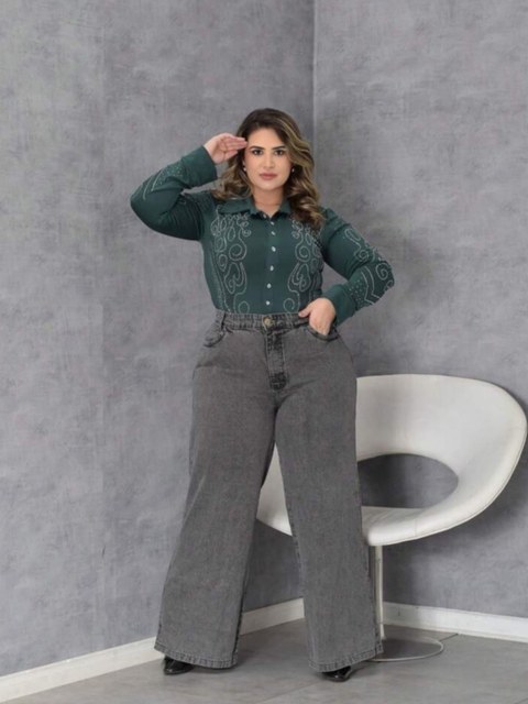 Wide leg grafite plus size tamanho ( 46ao 54)